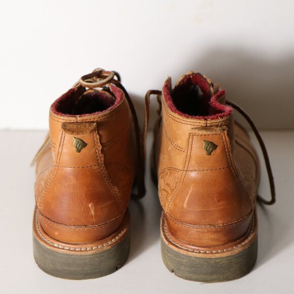 Olukai Mauna Iki Mens Leather Lace Up Chukka Boot 11 Brown Wool Lining - Picture 7 of 9